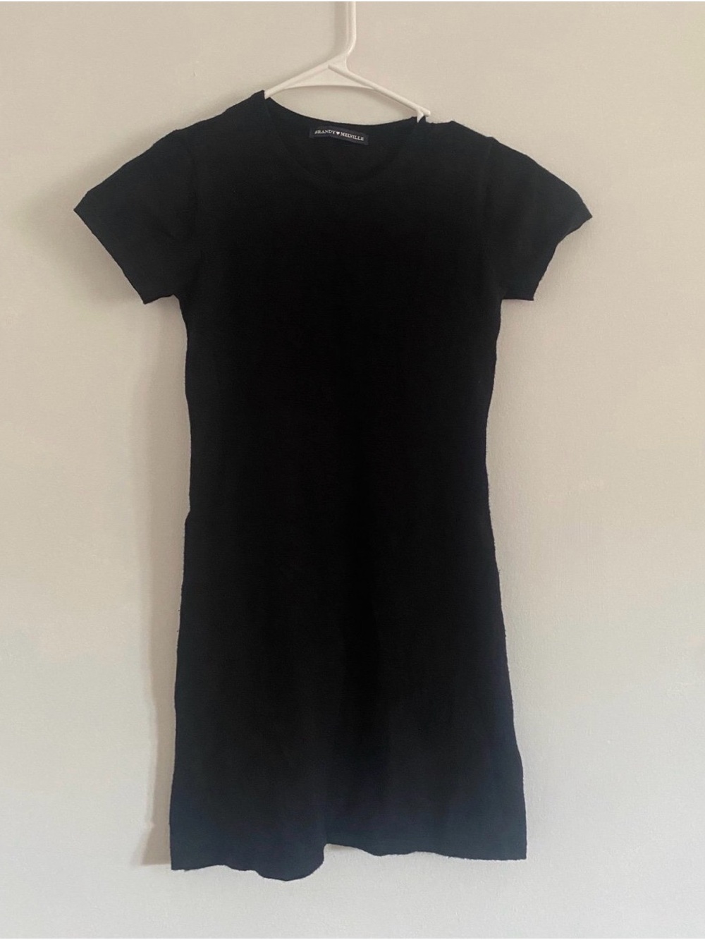 Brandy Melville Black Short-Sleeve Midi Tee Dress